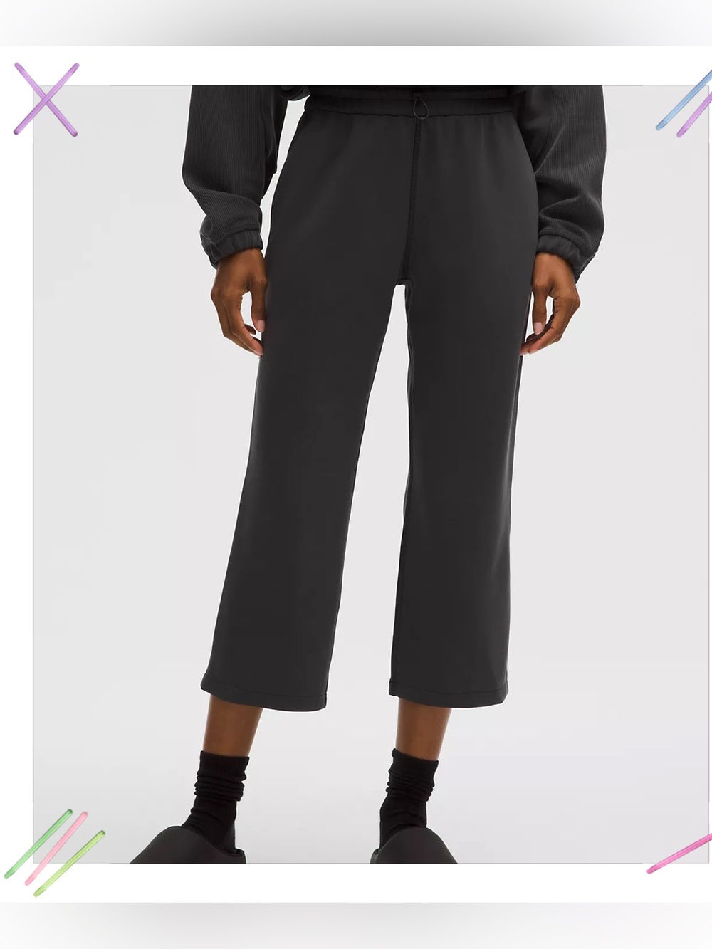 Lululemon Softstreme HR Straight Leg Crop Pant 24” Black Sz 2 Athleisure